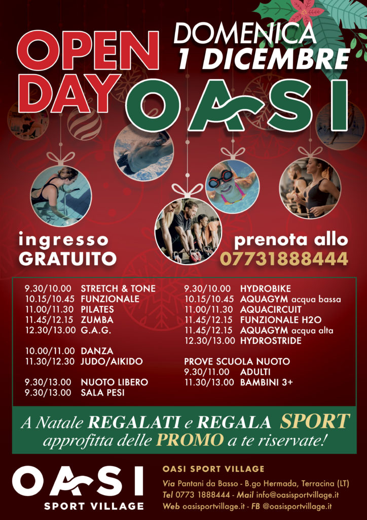 Oasi Sport Village - Open Day Oasi 1 dicembre 2019